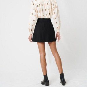 Maje Bonner Tulip Hem A Line Curved Mini Skirt Bla